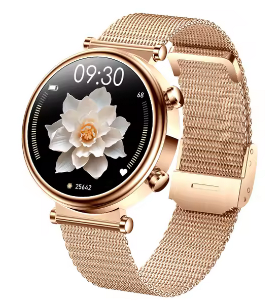 Smartwatch damski SAYBERG T86 Złoty na bransolecie | AMOLED, Puls, SpO₂ I smart-zegarki.pl